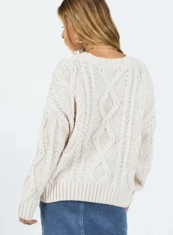 Princess Polly Anaya Oversized Sweater Beige New