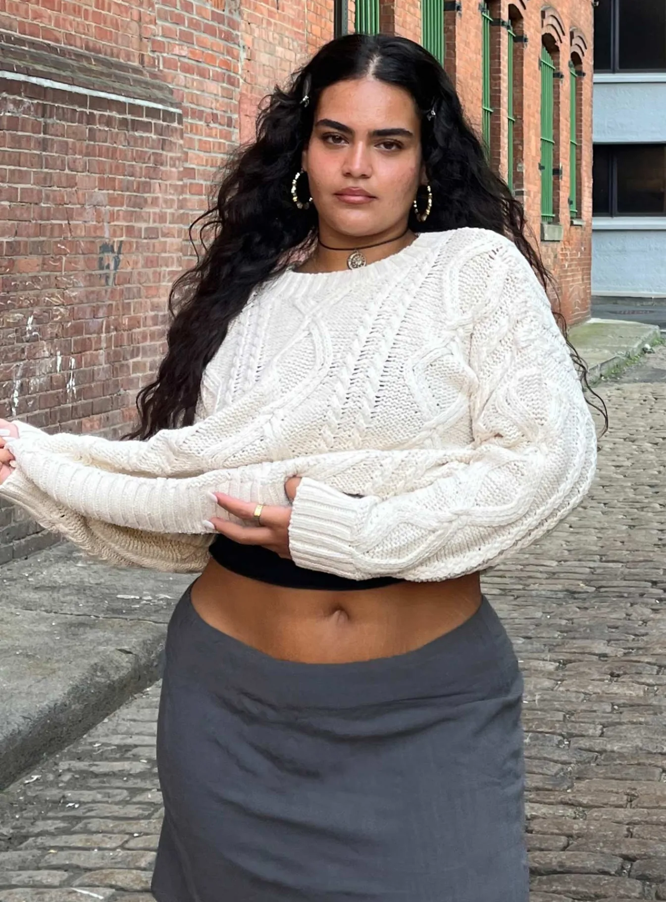 Princess Polly Anaya Oversized Sweater Beige New