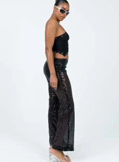 Princess Polly Andersen Sheer Flare  Black Online