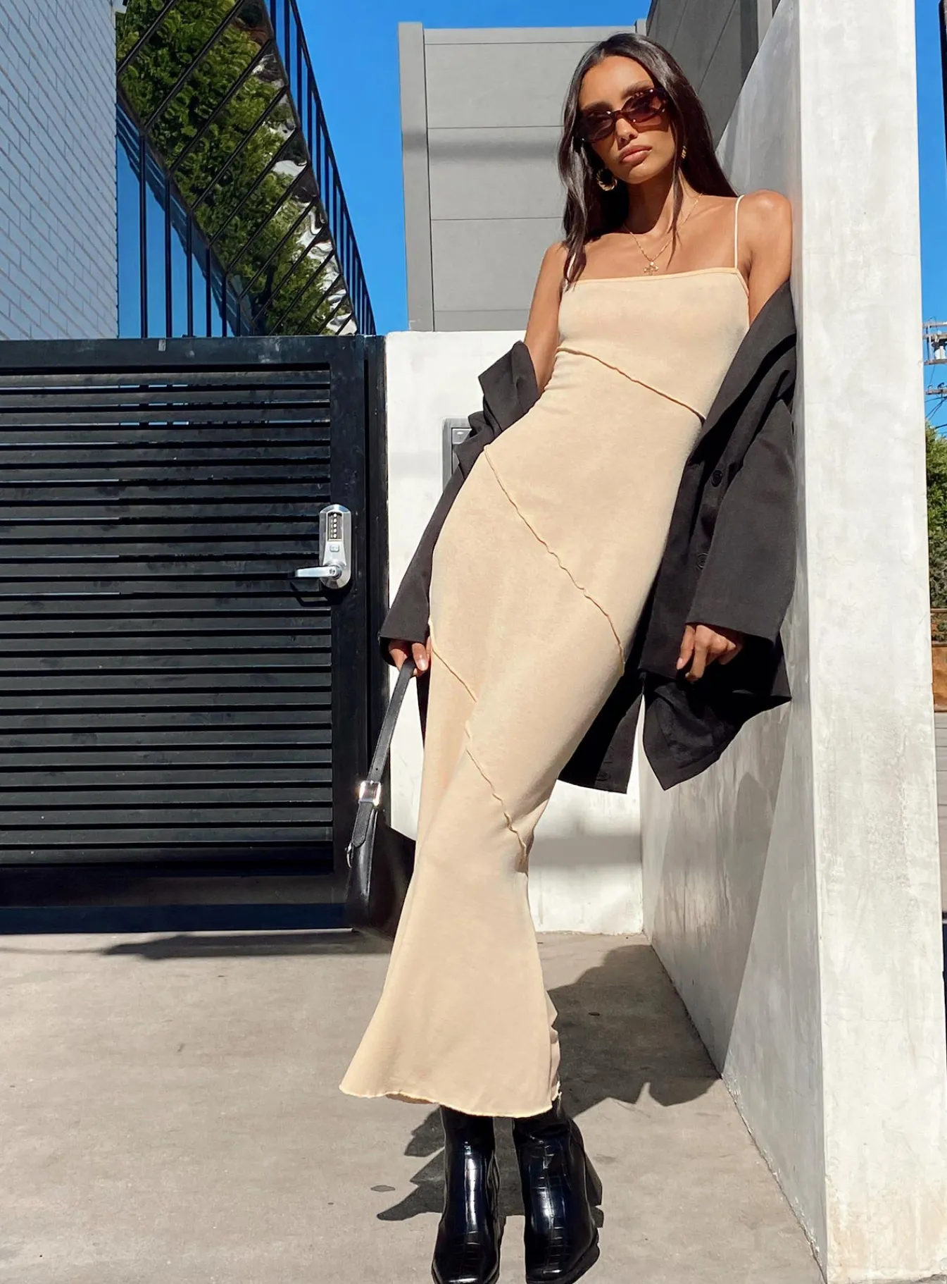 Princess Polly Andros Maxi Dress Beige Clearance