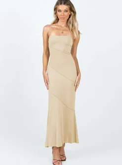 Princess Polly Andros Maxi Dress  Beige Clearance