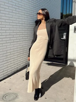 Princess Polly Andros Maxi Dress Beige Clearance
