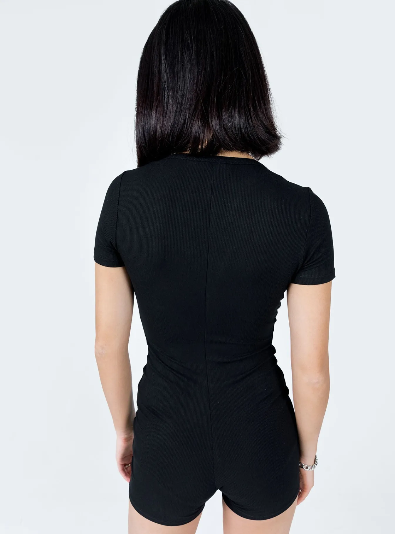 Princess Polly Angel Short Sleeve Romper Black Flash Sale