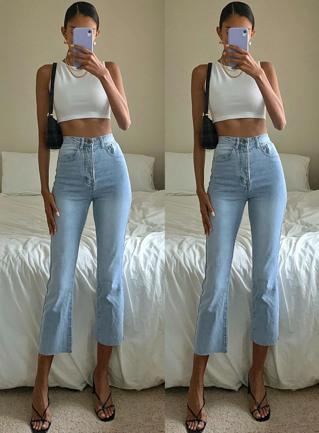 Princess Polly Angela Cropped Jeans Light Wash Denim Store