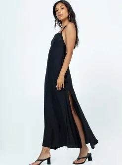 Princess Polly Angela Tie Maxi Dress  Black Fashion