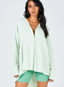 Princess Polly Angeline Top  Green Outlet