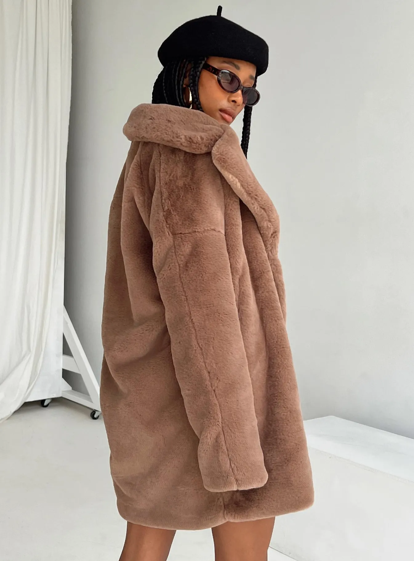 Princess Polly Angus Faux Fur Coat Brown Shop