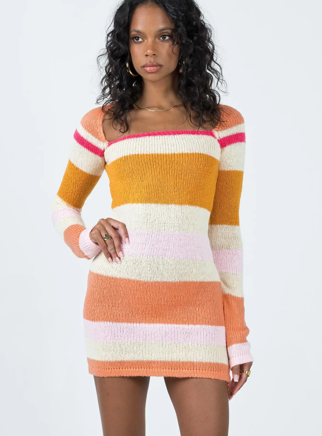 Princess Polly Ania Mini Dress/ Pink Multi Orange Sale