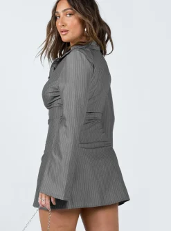 Princess Polly Anni Pin Stripe Mini Dress Grey Online