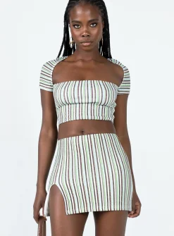 Princess Polly Anni Stripe Mini Skirt  Multi Clearance