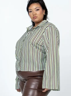 Princess Polly Anni Stripe Shirtcurve   Multi Cheap