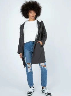 Princess Polly Anorak Coat  Black Outlet