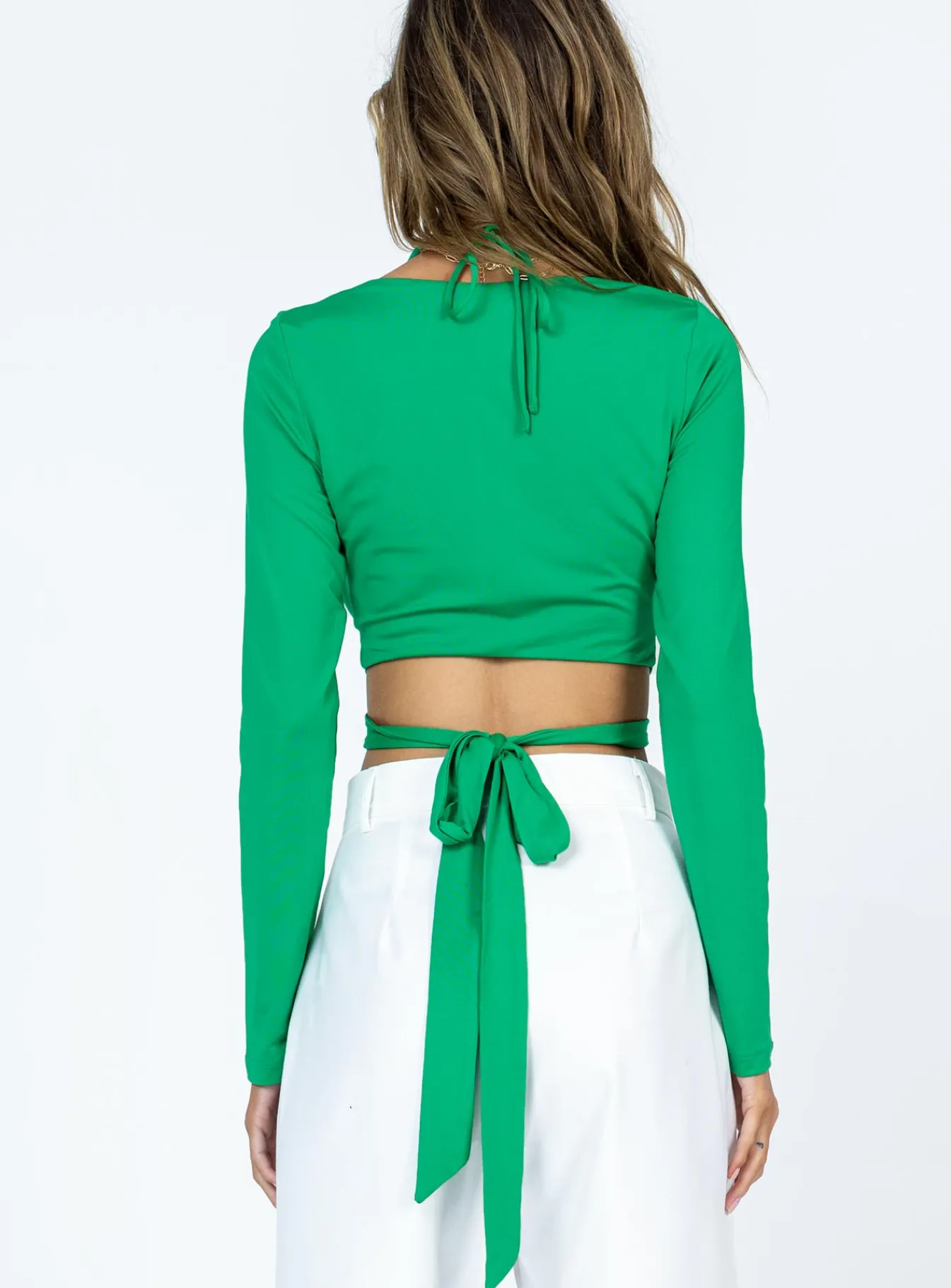 Princess Polly Anslea Long Sleeve Top Green Outlet