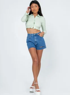 Princess Polly Anson Long Sleeve Top Green Fashion