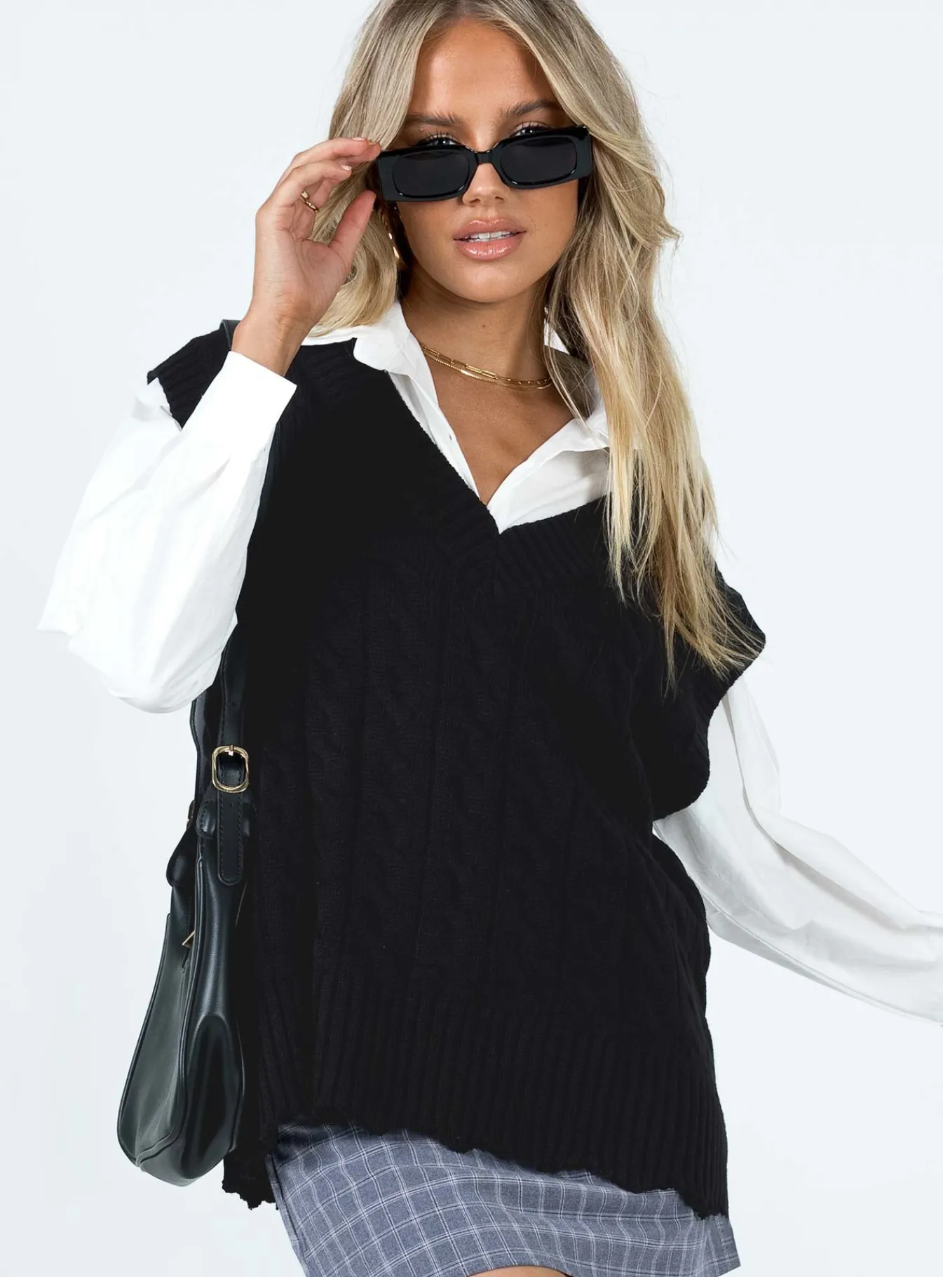 Princess Polly Antonia Sweater Vest Black Discount