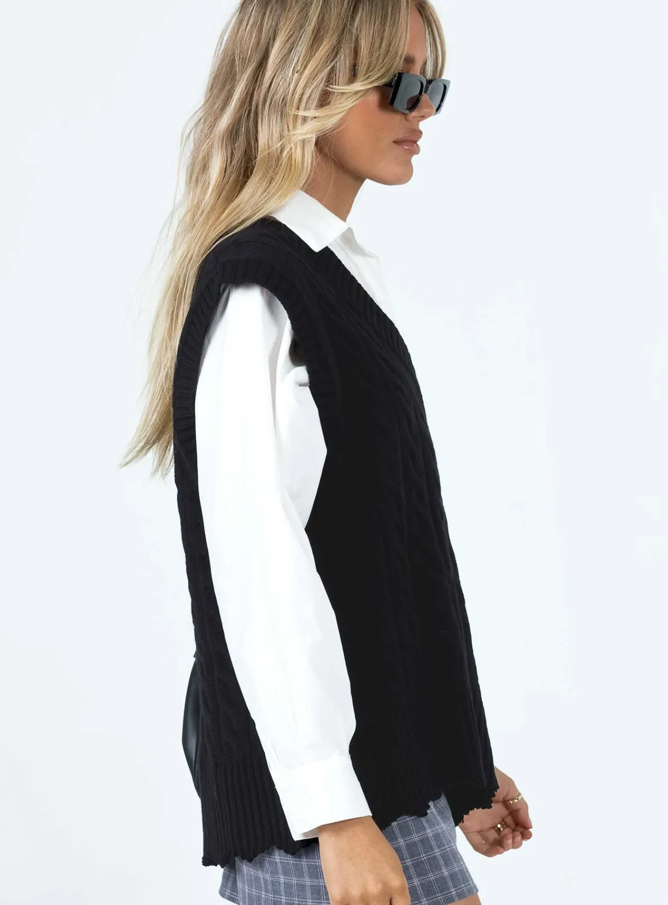 Princess Polly Antonia Sweater Vest Black Discount