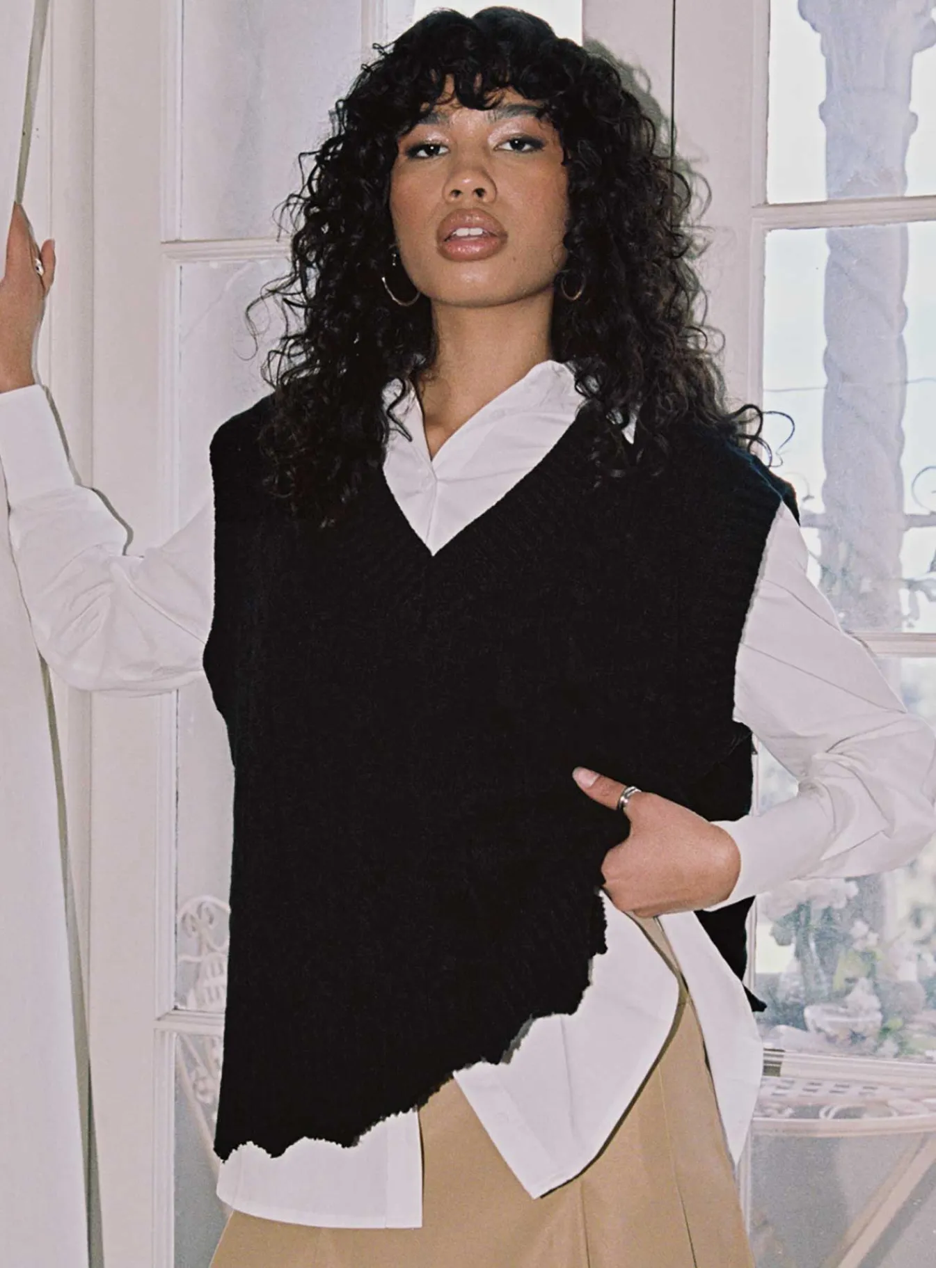 Princess Polly Antonia Sweater Vest Black Discount