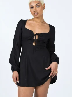 Princess Polly Arabela Mini Dress  Black New