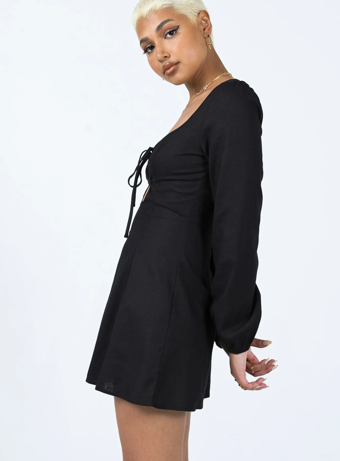 Princess Polly Arabela Mini Dress Black New