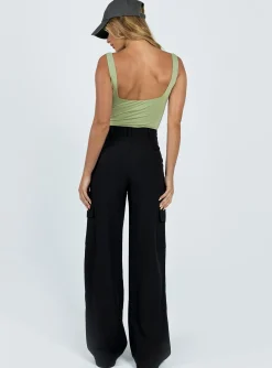Princess Polly Archer Cargo Pants Black Best