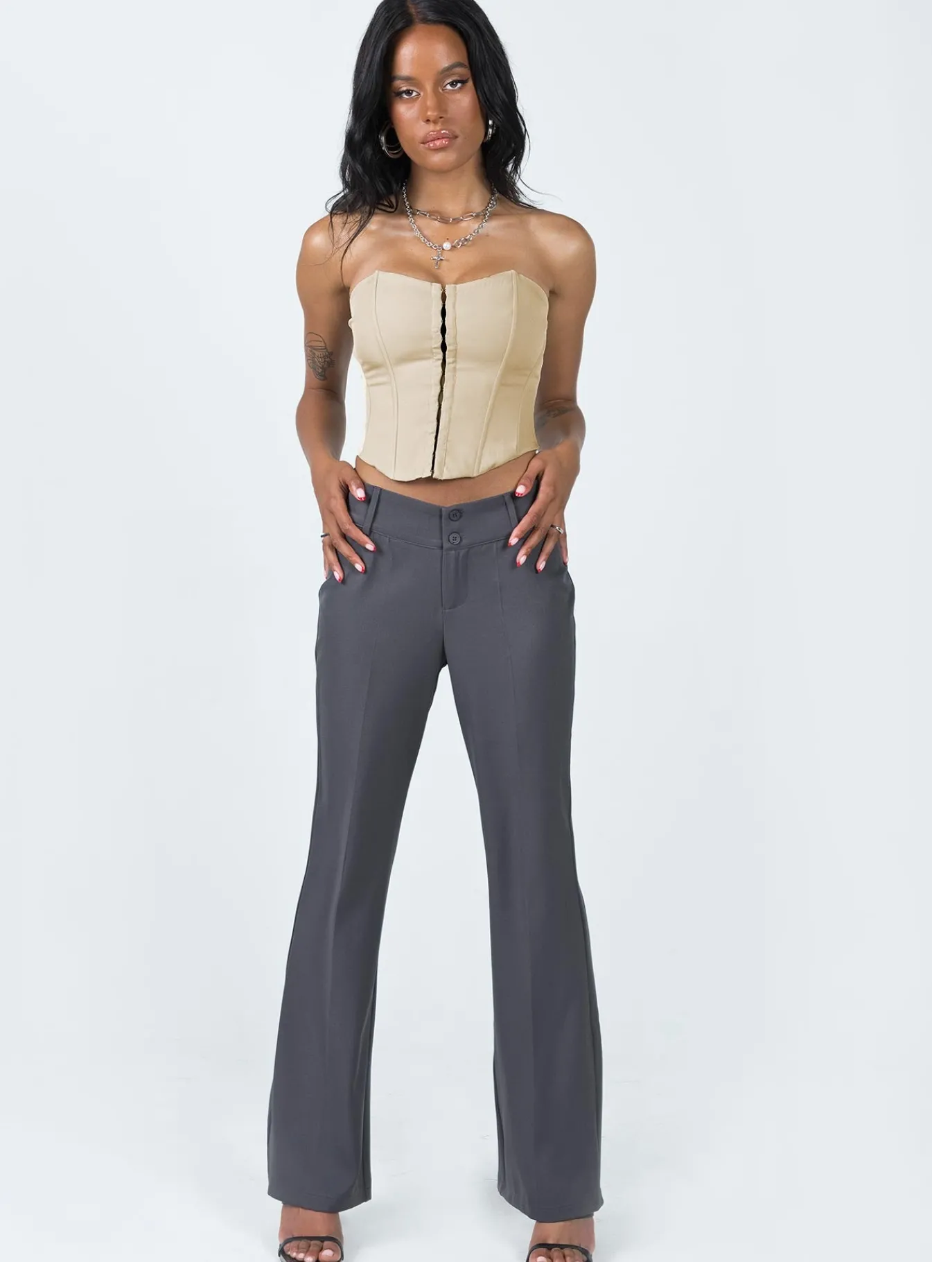 Princess Polly Archer Corset Top Bone Outlet