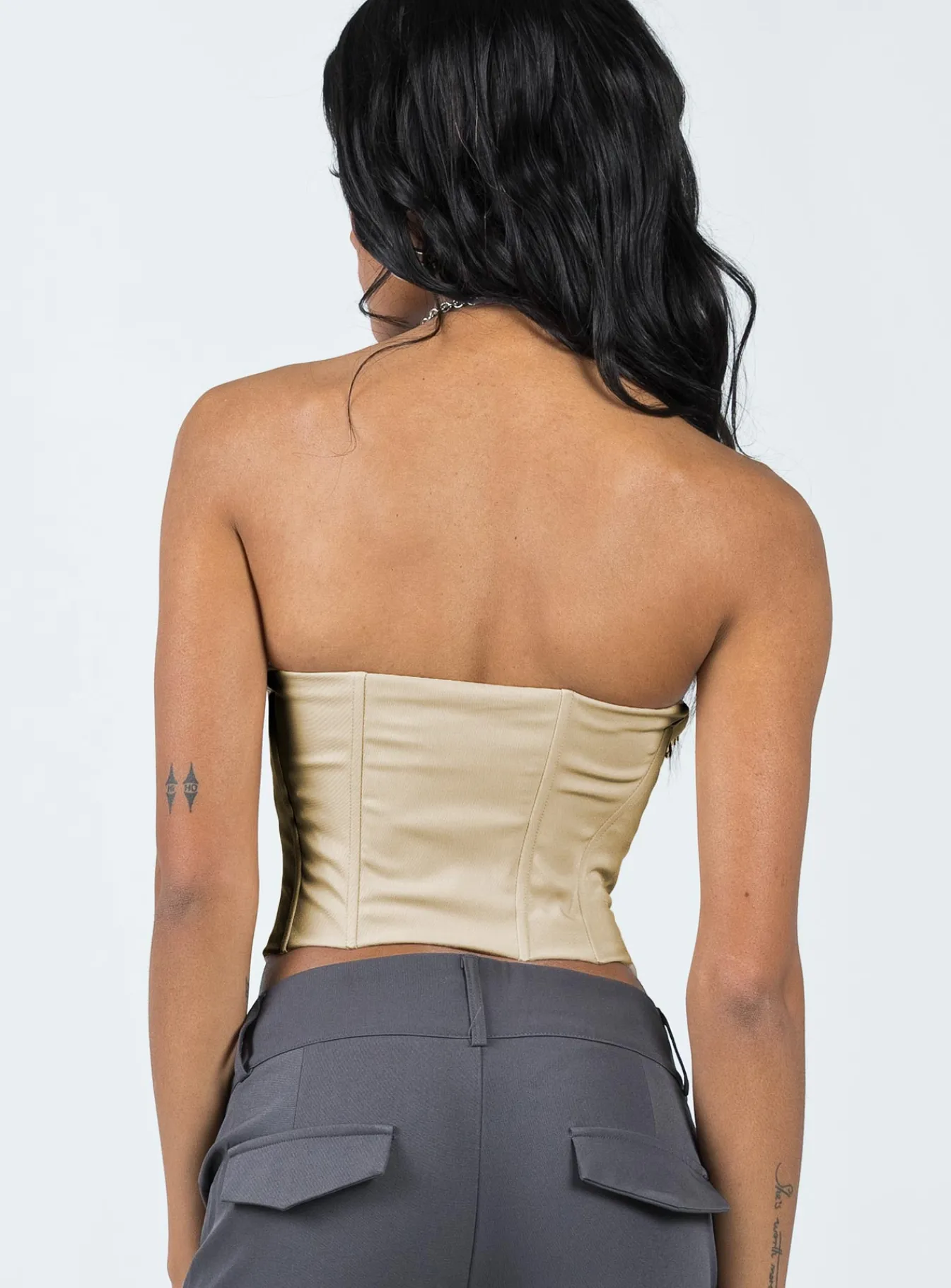 Princess Polly Archer Corset Top Bone Outlet