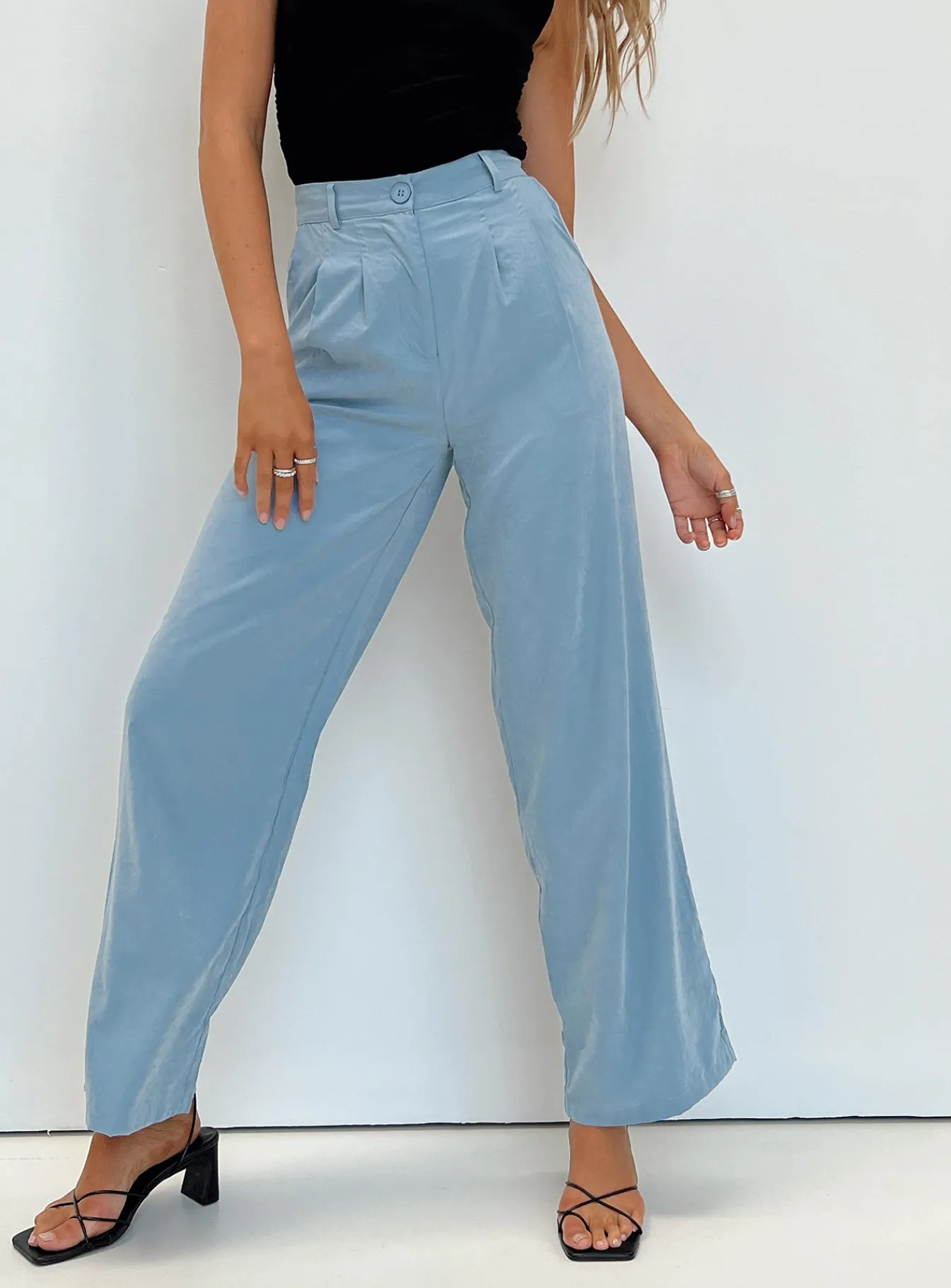 Princess Polly Archer Pants Dusty Blue Outlet