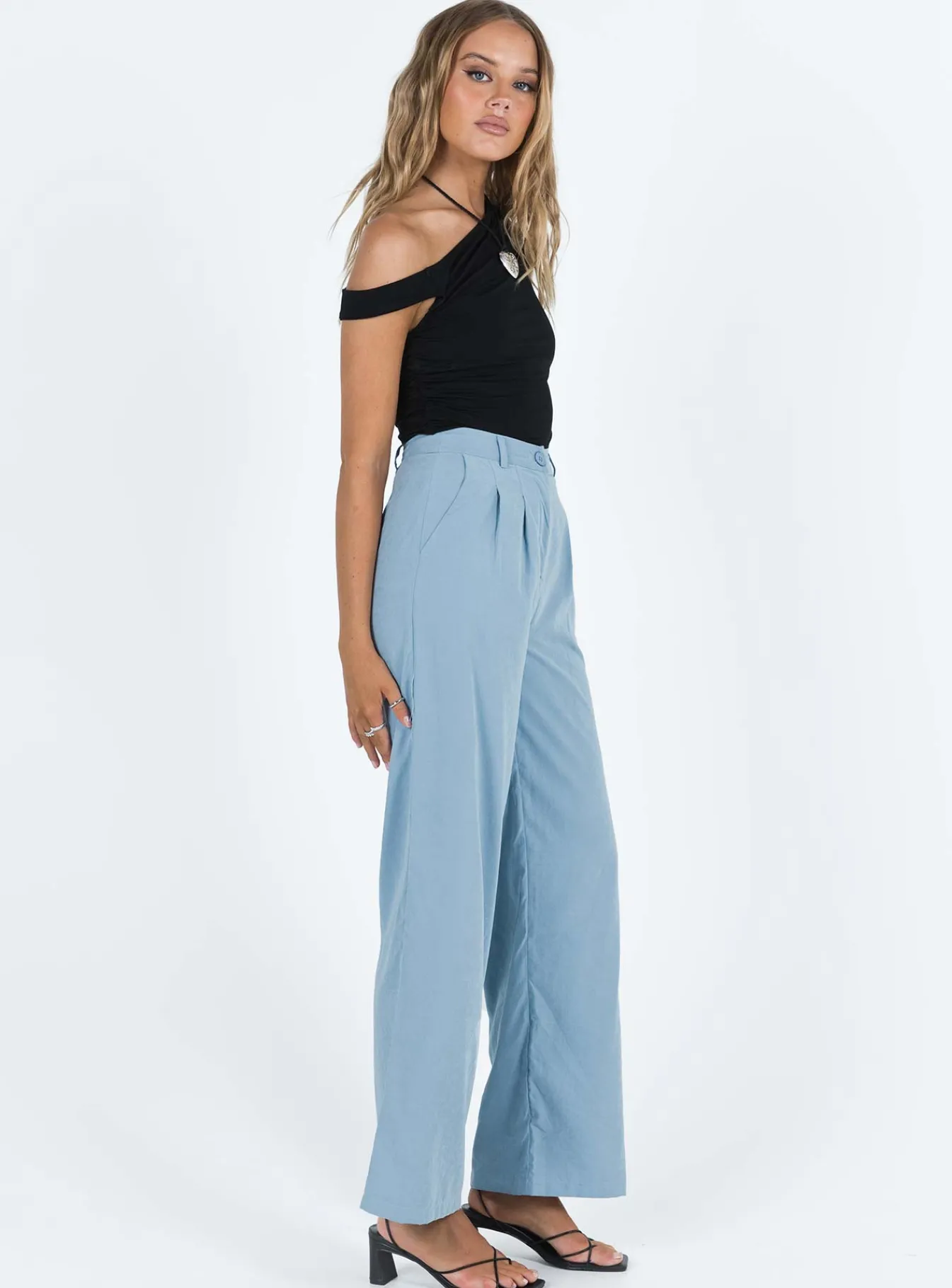 Princess Polly Archer Pants Dusty Blue Outlet