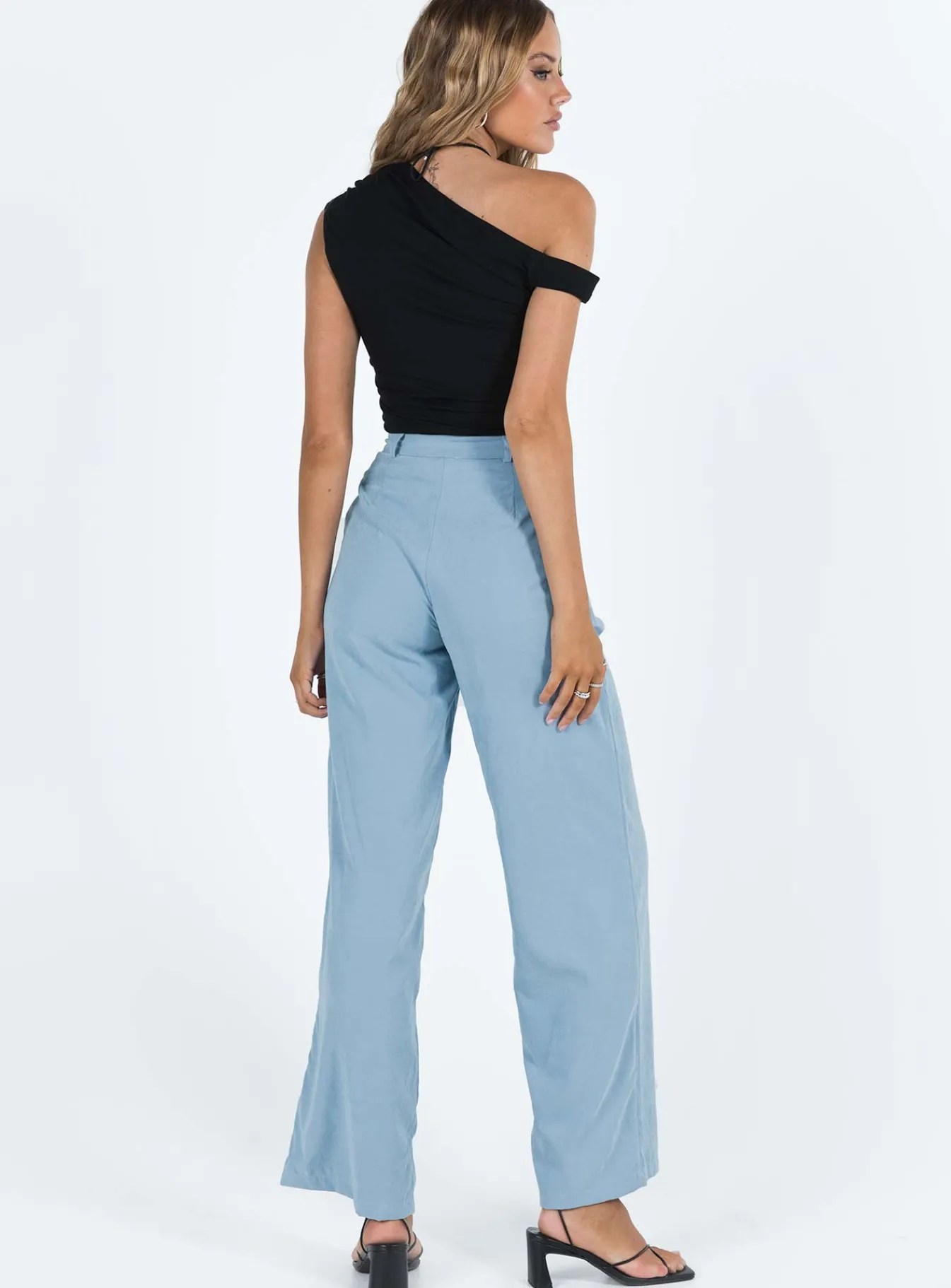 Princess Polly Archer Pants Dusty Blue Outlet