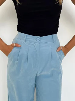 Princess Polly Archer Pants Dusty Blue Outlet