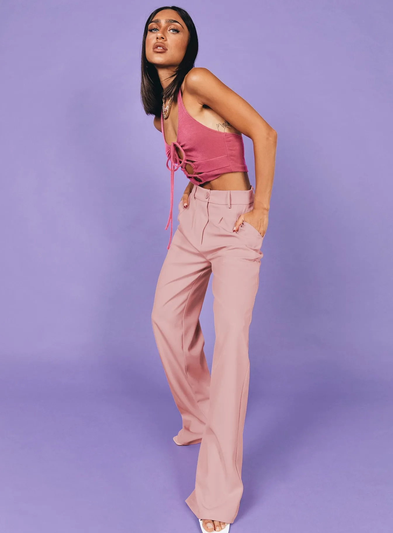Princess Polly Archer Pants Pink Outlet