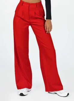 Princess Polly Archer Pants  Red Online