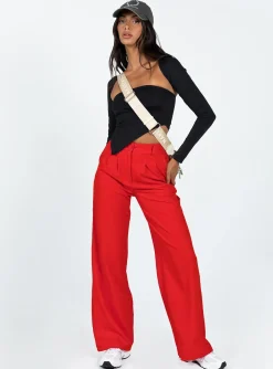 Princess Polly Archer Pants  Red Online