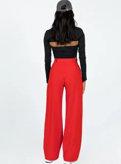 Princess Polly Archer Pants  Red Online