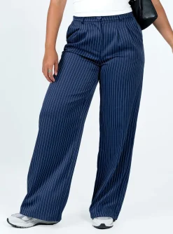 Princess Polly Archer Pants  Pinstripe Navy Store