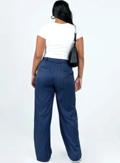 Princess Polly Archer Pants Pinstripe Navy Store