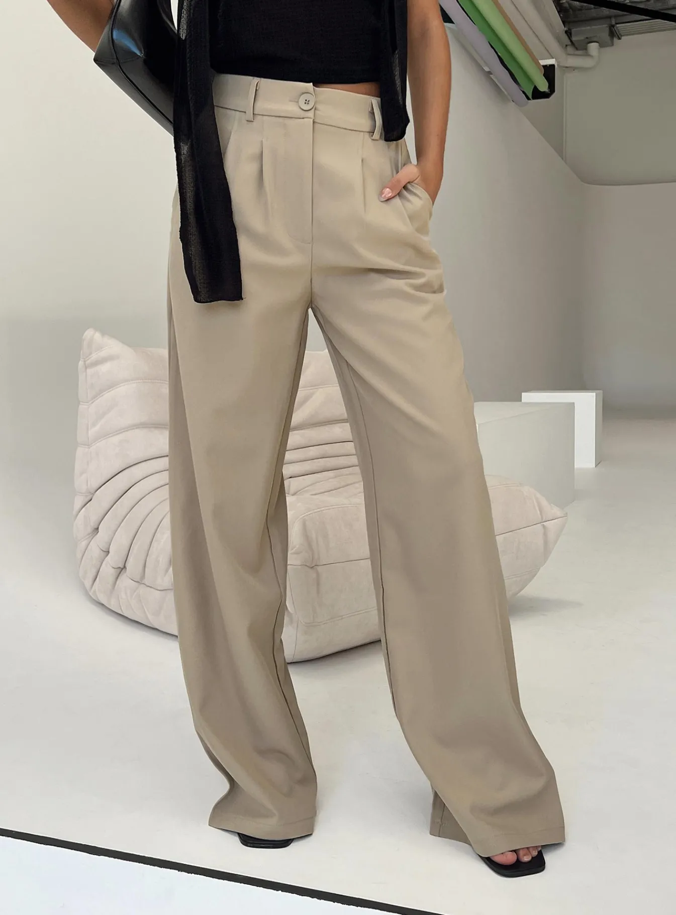 Princess Polly Archer Pants Taupe Flash Sale