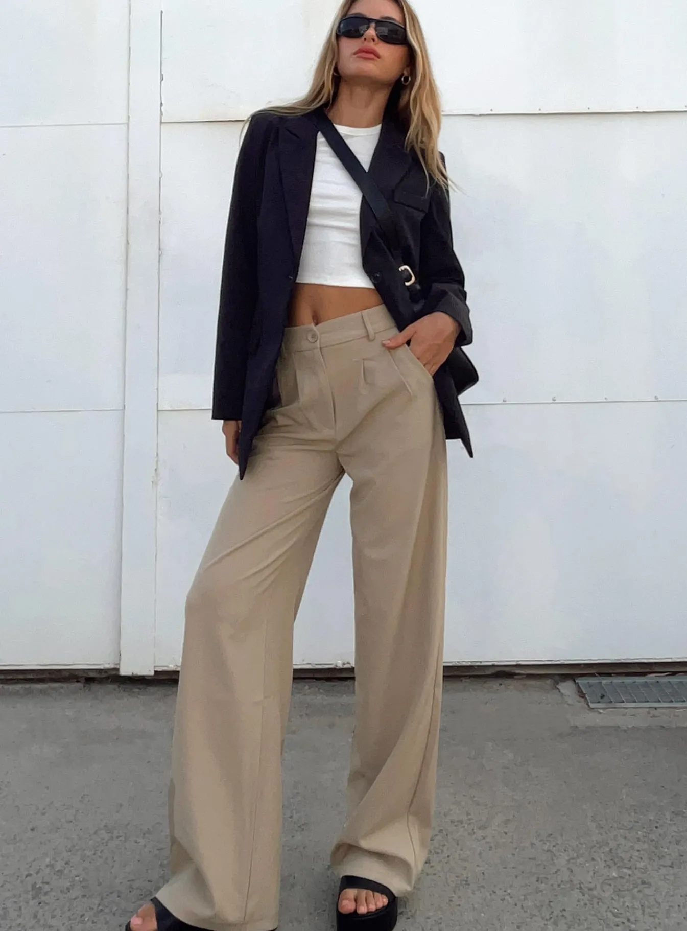 Princess Polly Archer Pants Taupe Flash Sale