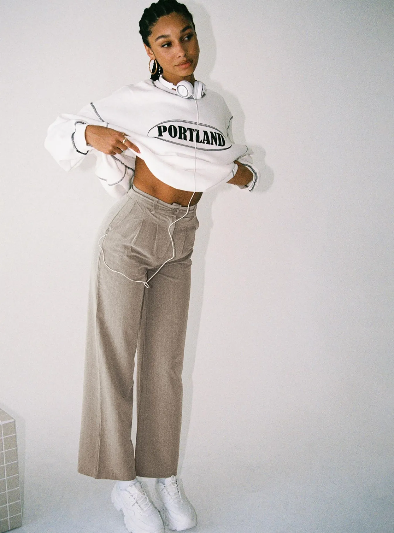 Princess Polly Archer Pants Pinstripe Beige Sale