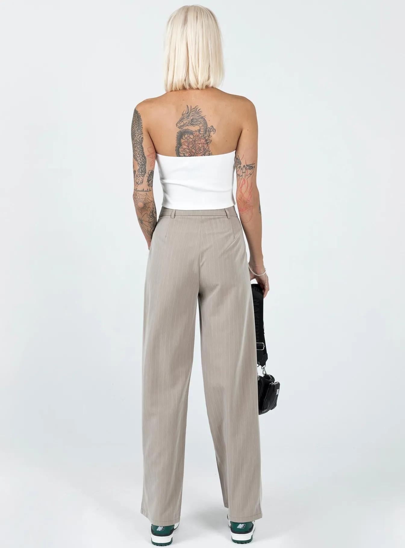 Princess Polly Archer Pants Pinstripe Beige Sale