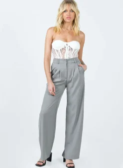 Princess Polly Archer Pants Light Grey Best