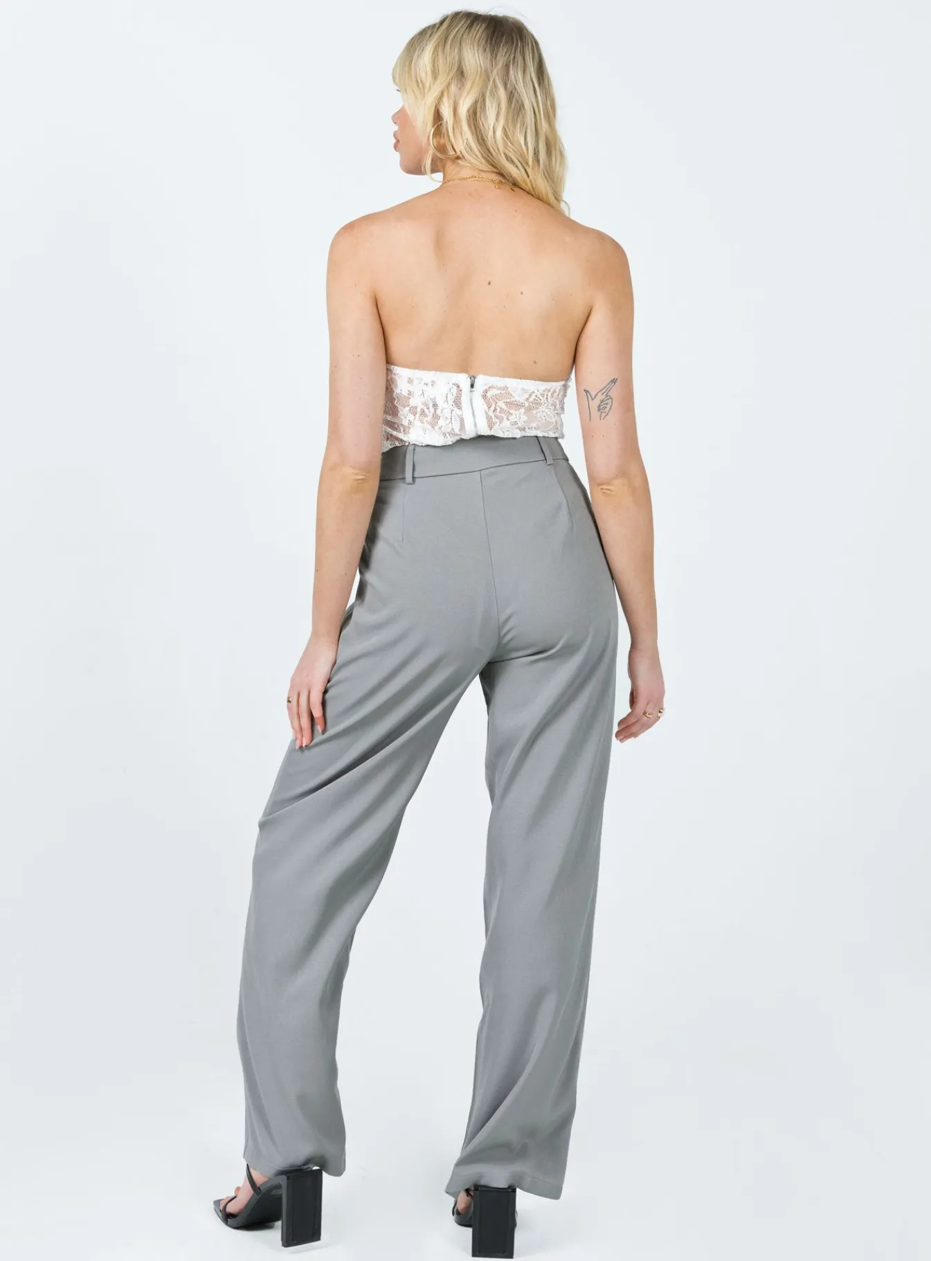 Princess Polly Archer Pants Light Grey Best