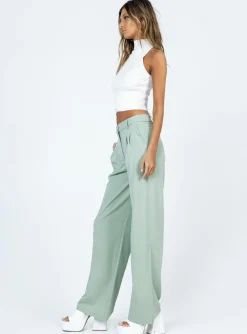 Princess Polly Archer Pants Green Clearance