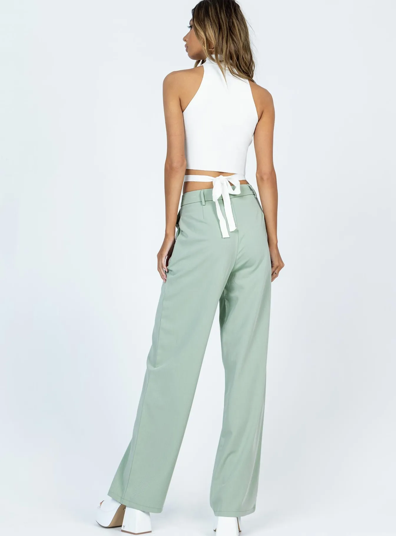 Princess Polly Archer Pants Green Clearance