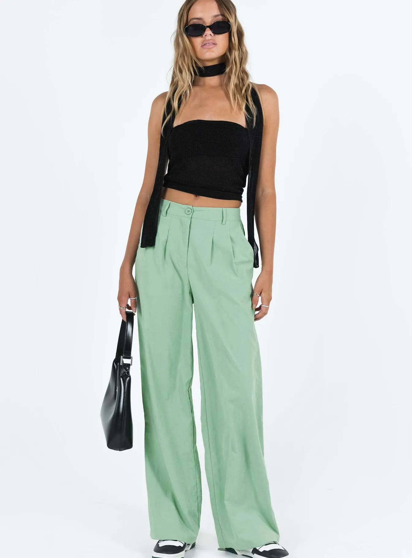 Princess Polly Archer Pants Basil Flash Sale