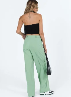 Princess Polly Archer Pants Basil Flash Sale