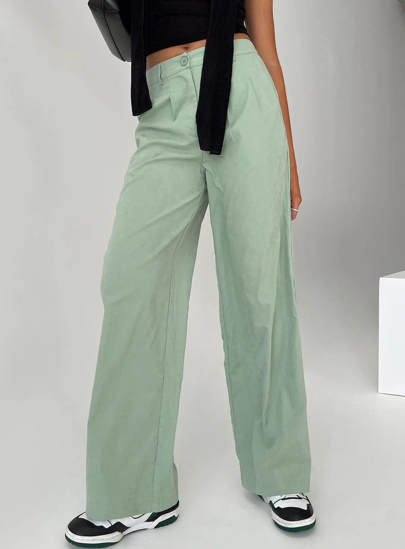Princess Polly Archer Pants Basil Flash Sale