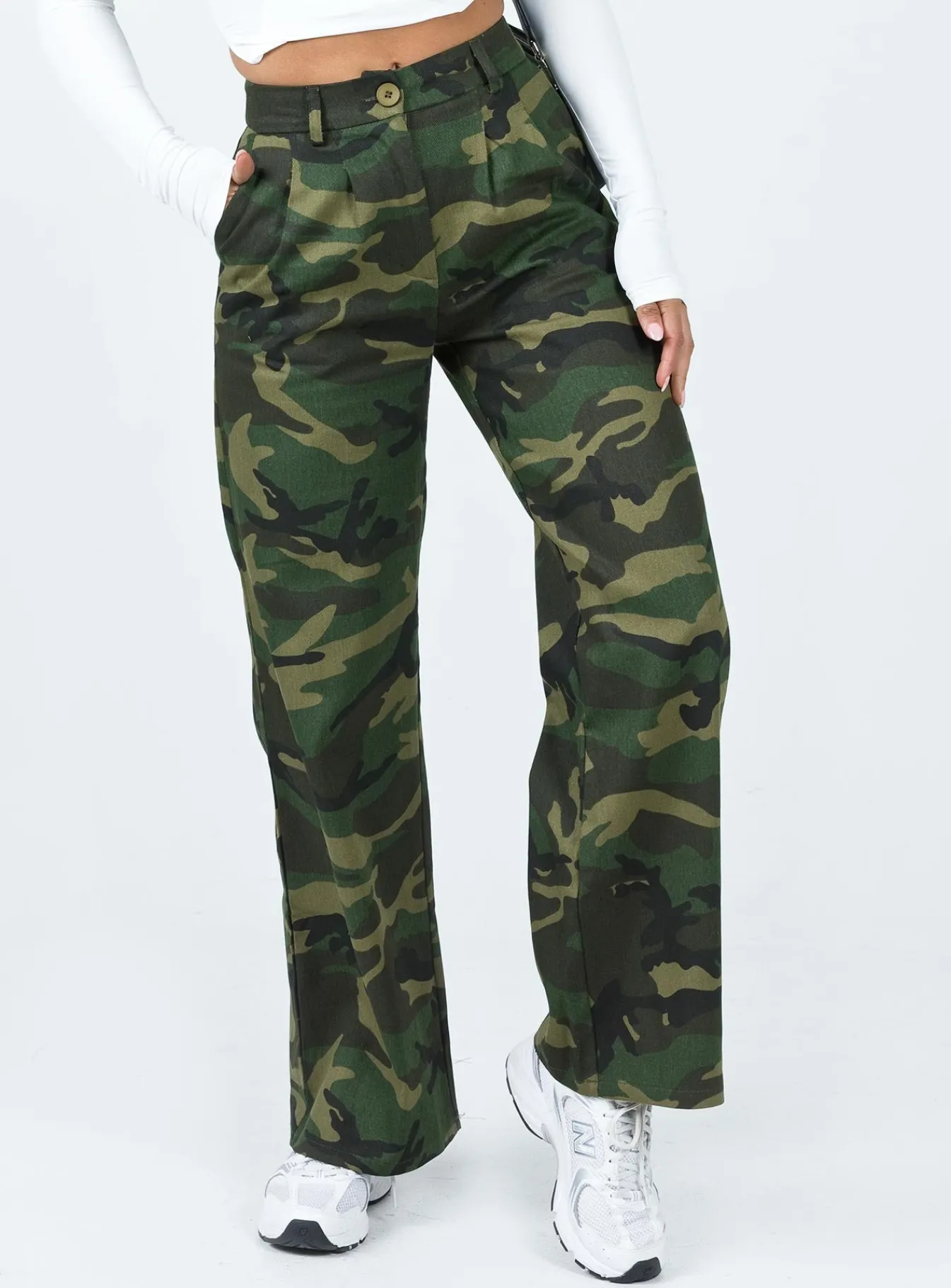 Princess Polly Archer Pants Camouflage Khaki Shop