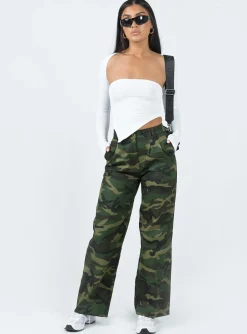 Princess Polly Archer Pants Camouflage   Khaki Shop