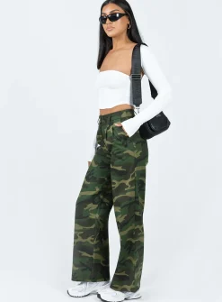 Princess Polly Archer Pants Camouflage Khaki Shop